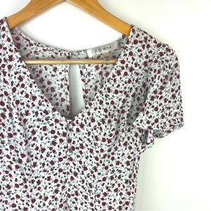 ROW+A Button Down Rose Pattern Midi Dress